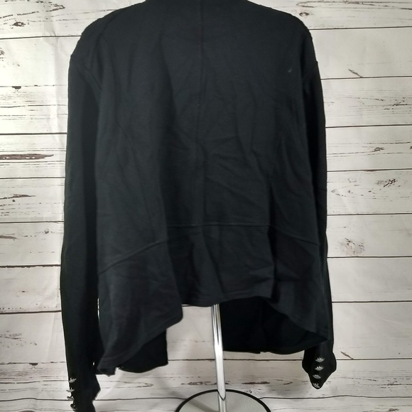 Torrid Black Military Jacket Knit Lace Mesh Collar - Picture 3 of 5